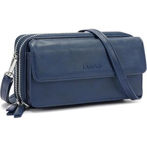 Women Navy Blue Imported Faux Leather Crossbody Wallet With Phone Pocket Bags